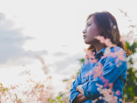 Woman looking into the distance